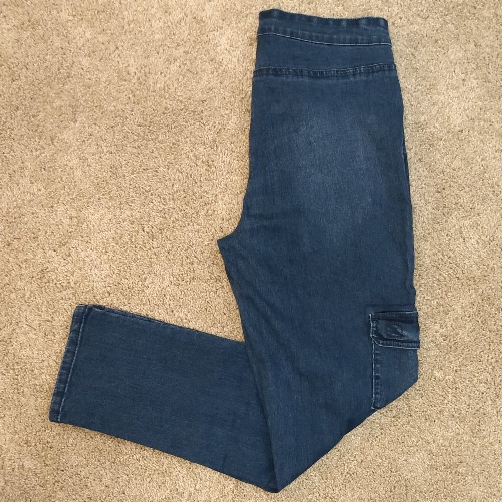 Diane Gilman DG2 Pull-On Detailed Skinny Jeans w/ Cargo Pocket